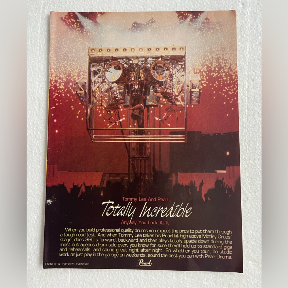 Pearl Drums Motley Crue Tommy Lee pinup
